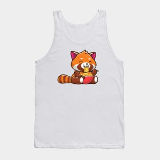 Cute Red Panda Eating Noodle Cartoon Tank Top